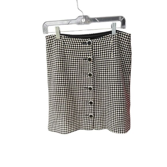 Vintage made in Italy houndstooth wool skirt sz Xl - Picture 1 of 5